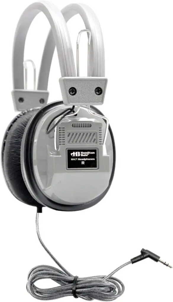 HamiltonBuhl SchoolMate Deluxe Stereo Headphone Gray with 3.5mm Plug