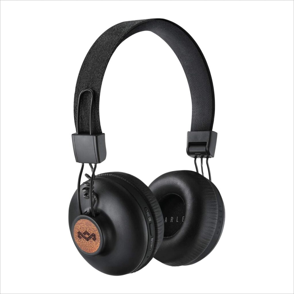 House of Marley Positive Vibration 2: Over-Ear Headphones with Microphone, Wireless Bluetooth Connectivity, and 10 Hours of Playtime (Black)