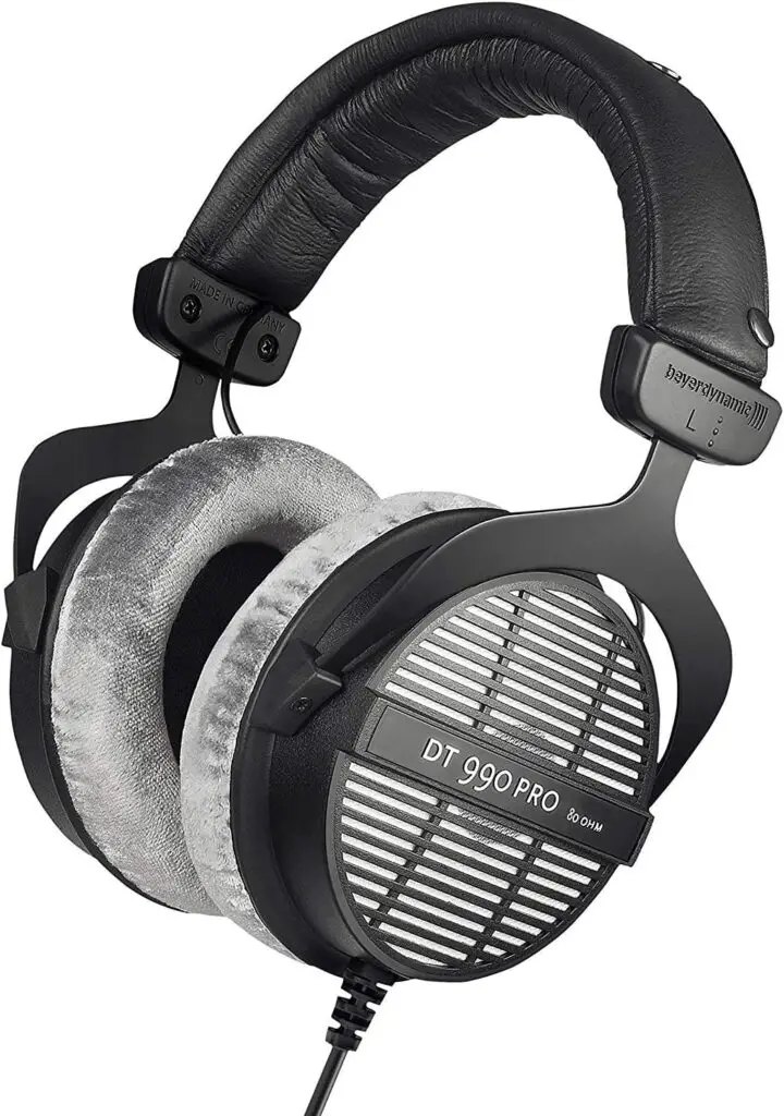 beyerdynamic DT 990 PRO Over-Ear Studio Monitor Headphones - Open-Back Stereo Construction, Wired (80 Ohm, Grey)
