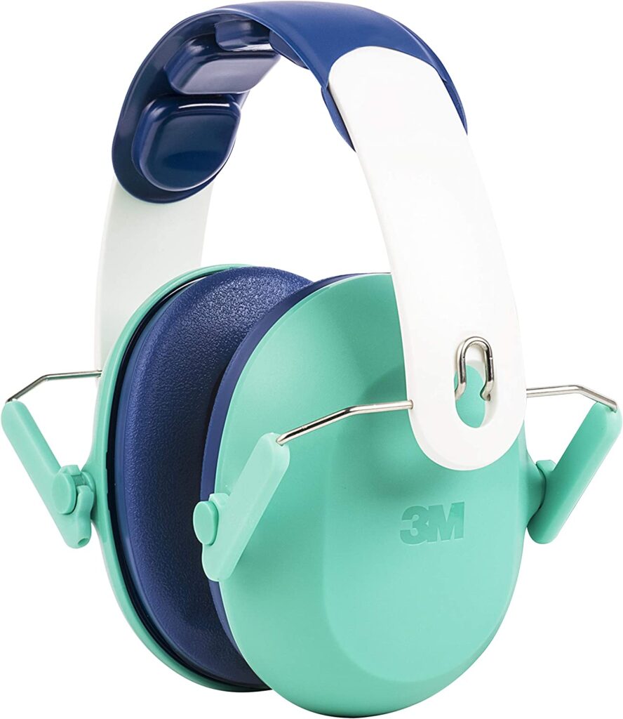 3M Kids Hearing Protection, Kids Ear Protection with Adjustable Headband, 22dB Noise Reduction Rating, Green