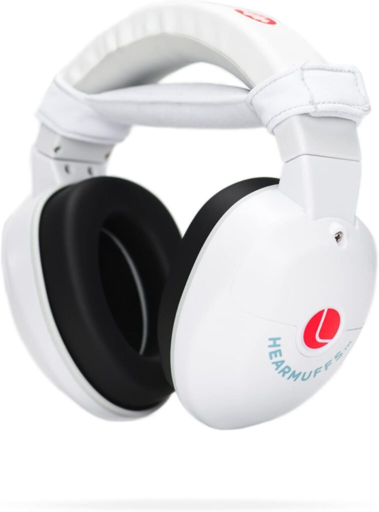 Lucid Audio HearMuffs Baby Hearing Protection (Over-The-Ear Sound Protection Ear Muffs Infant/Toddler/Child), One Size, White